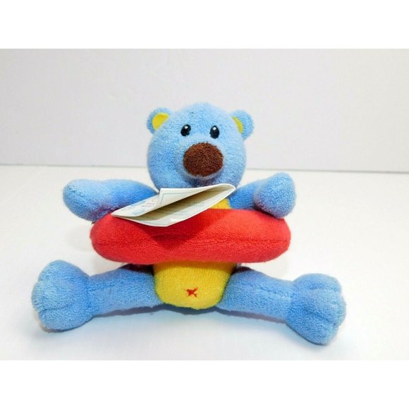 Baby Gund SHAKE RATTLE FLOAT 5747 Blue Bear New w Tag Lovey Bath Toy Vintage - Picture 1 of 8